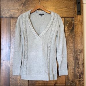 Grey cable knit sweater